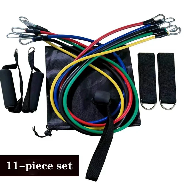 11-Piece Set Resistance BandsTensioner Pull Rope Fitness Multi-function Tensioner Suit Muscle Training Belt Elastic Sleeve Bands 5
