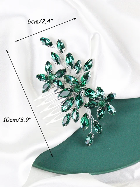 Pettine Clip Sposa Argento Con Strass - Accessorio Capelli Matrimonio Donna - Foto 12