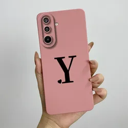 Luxury Letters Camera Protection Back Cover - High-Quality Liquid Silicone Bumper for Galaxy F16 5G (TY-TYFEN1Y)