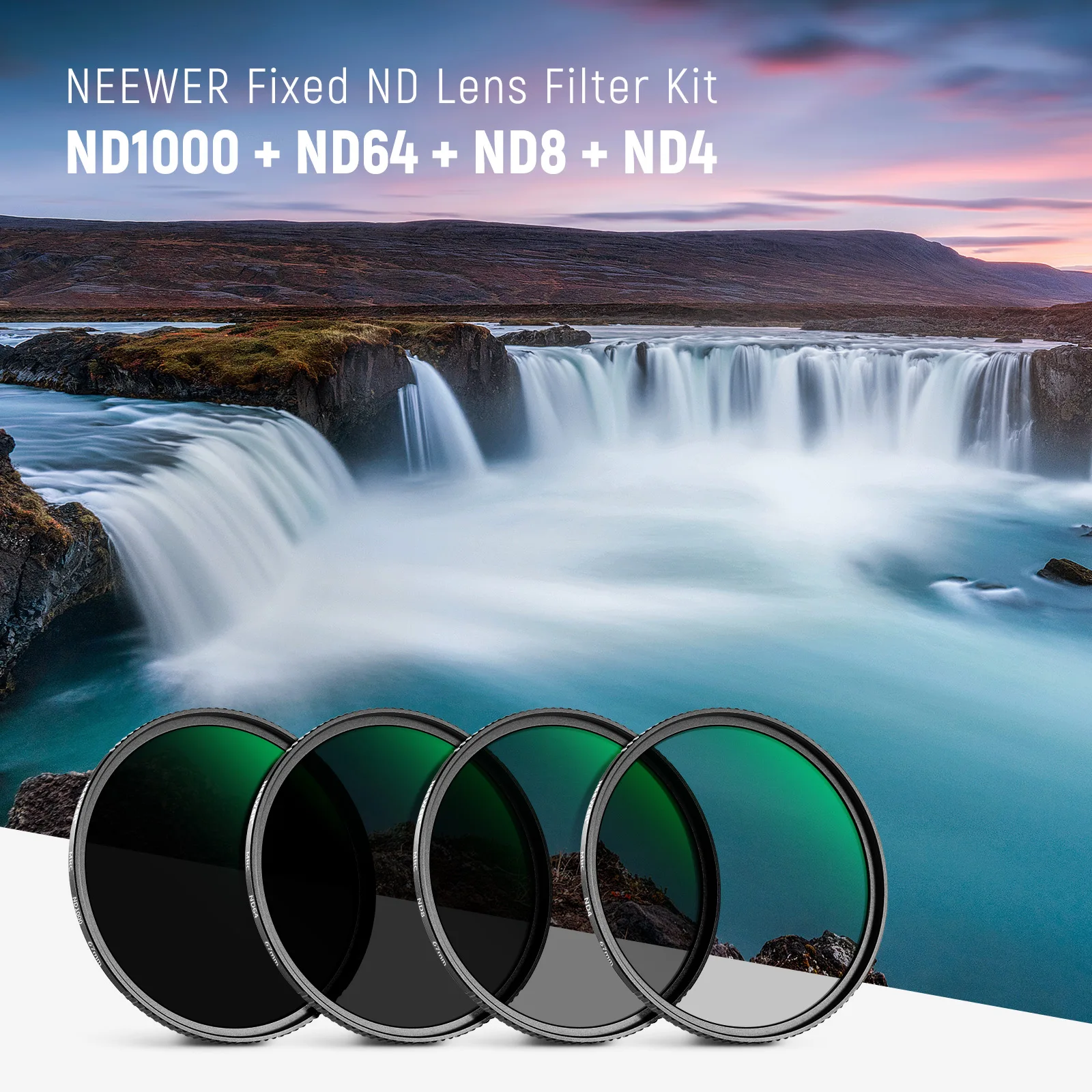 Fixed ND Filter Kit ND1000 ND64 ND8 ND4 Neutral Density Filter Set Double Sided