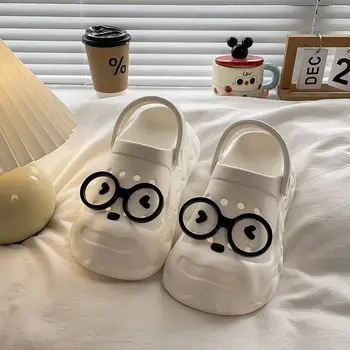 2026 Women Fashion Clogs Cute DIY Cartoon Indoor Street Slippers For Woman Summer Platform Shoes Soft EVA Girls Beach Sandals 1