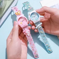 Hello Kitty 3D Pattern Sanrio Child Wrist Watch Cinnamoro Waterproof Quartz Watch Kuromi Cartoon Christmas Watchband Kids Gift 2