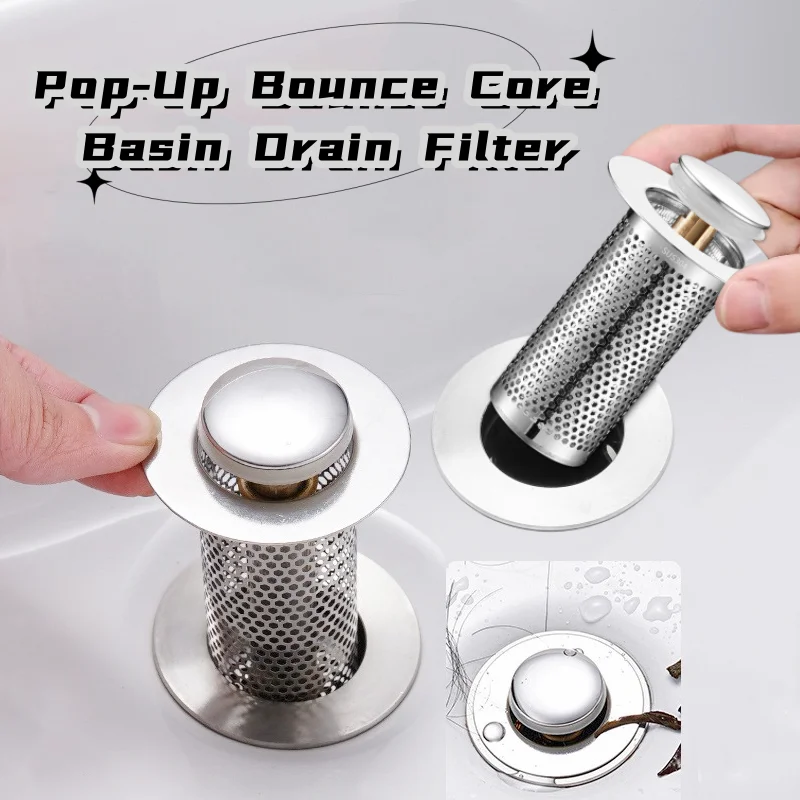 Dropship 1pc Drain Stopper Pop-Up Bounce Core Basin Drain Filter Valve Hair  Catcher Shower Sink Strainer Bath Stopper Bathroom Drain Cover to Sell  Online at a Lower Price