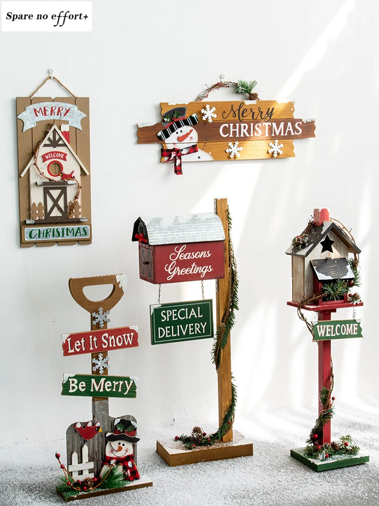 

Christmas decorations mailbox indoor and outdoor decorations for restaurants and hotels Christmas wooden ornaments
