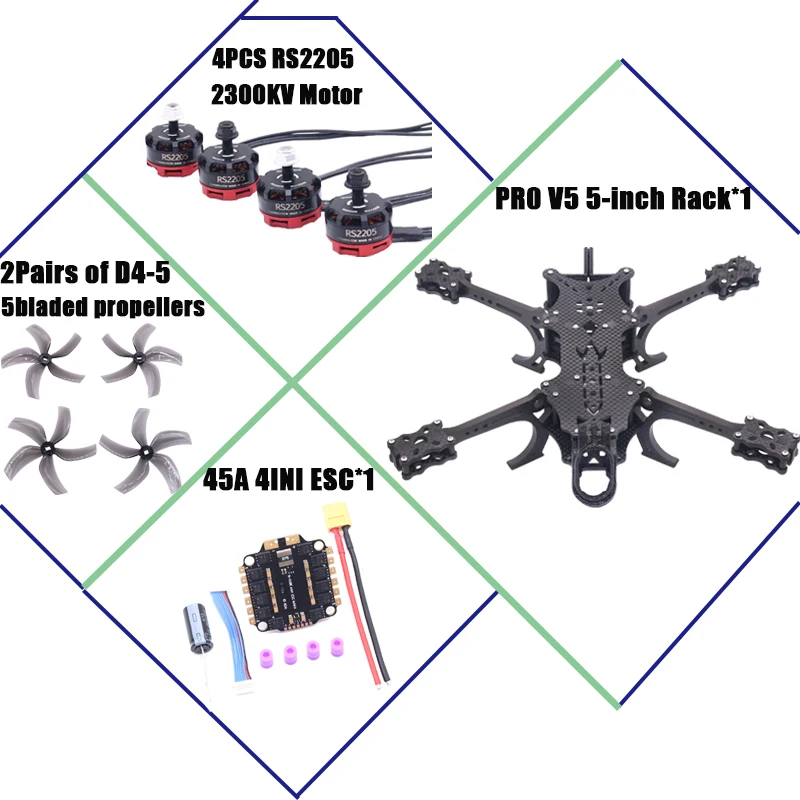 ตัวเลือกสินค้า ชุดโครงโดรนคาร์บอน 5 นิ้ว สำหรับแข่งขัน FPV