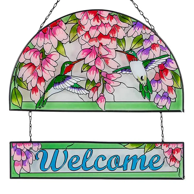 

Hummingbird Window Hangings Handmade Patained Suncatchers Stained Glass Panel With Chain Glass Panel Decor Bird Lovers Gift For