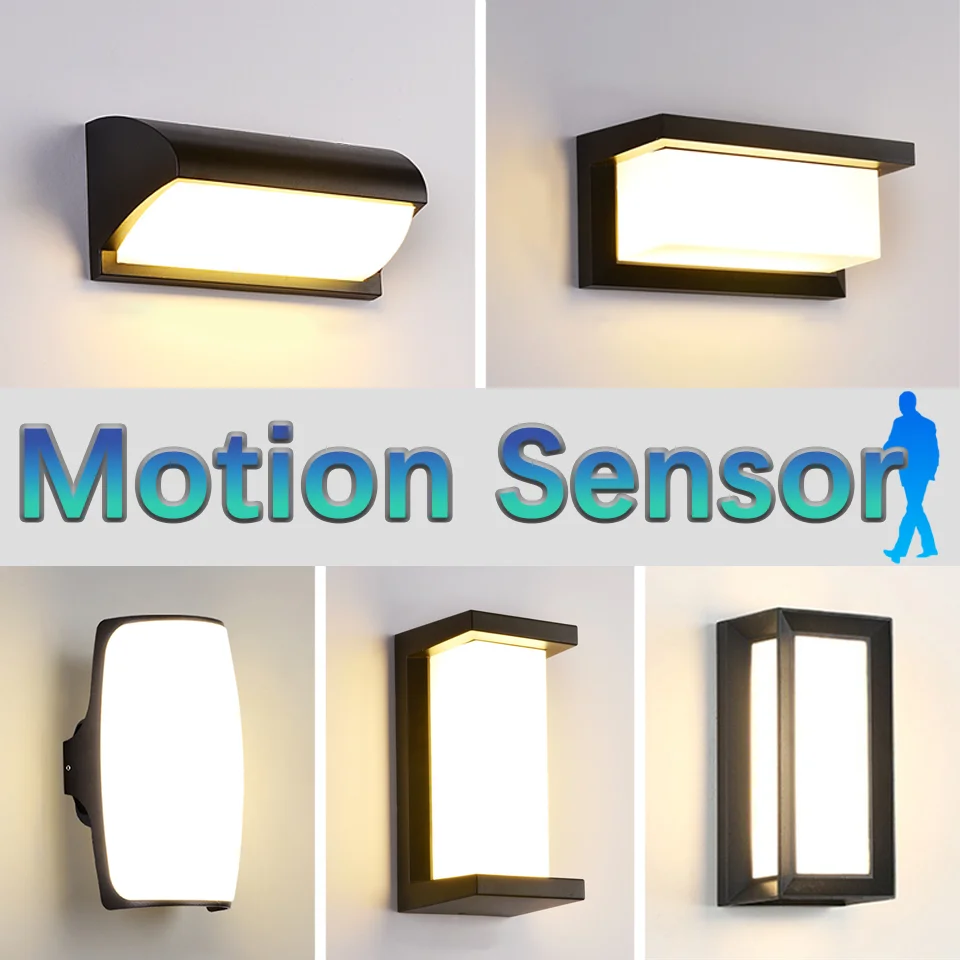 Wall Light LED Lights Motion Sensor Indoor Outdoor 85-265V ABS Waterproof Lights Room Decoration Home Appliance For Home Balcony