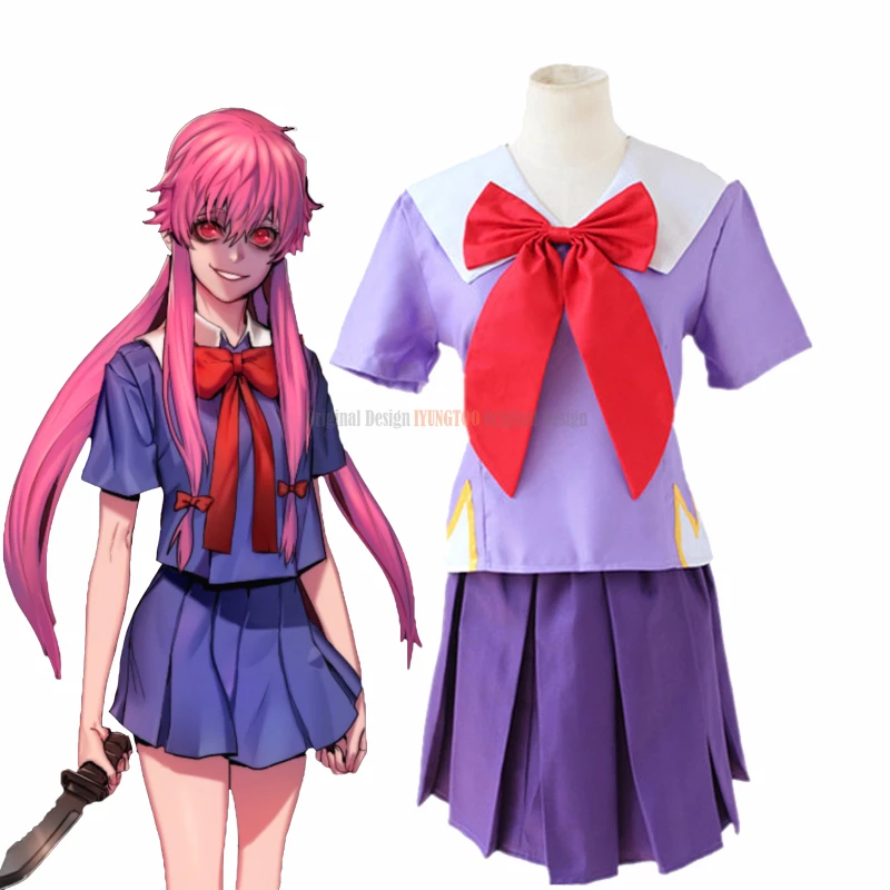 Купить Костюм для косплея аниме Mirai Nikki Gasai Yuno дневник будущего женская школьная форма | Отзывы и видеообзор (1005003765752497)