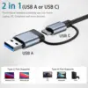 USB C Docking Station Hybid 2 in 1 A and C uplink  USB3.0  PD 100W Mobile phone tablet computer  type-c HUB iPhone 15 Macbook 2