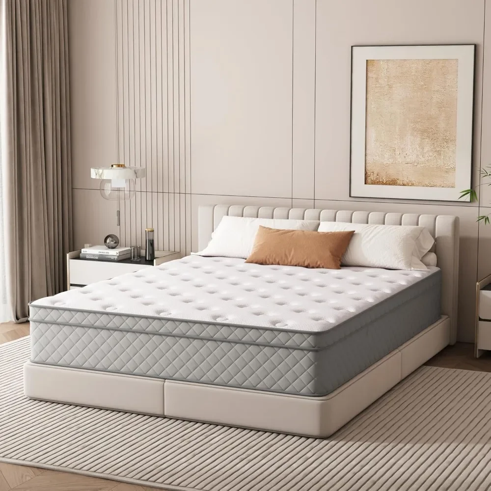 Full Mattress, 12 Inch Cooling-Gel Memory Foam and Pocket Spring Hybrid Mattress, Full Size Mattress in a Box, CertiPUR-US 5