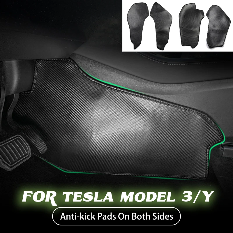 

Anti Kick Pad for Tesla Model 3 Model Y Car Central Control Side Defense Kick Pad Protective Cover Leather Mat Accessories