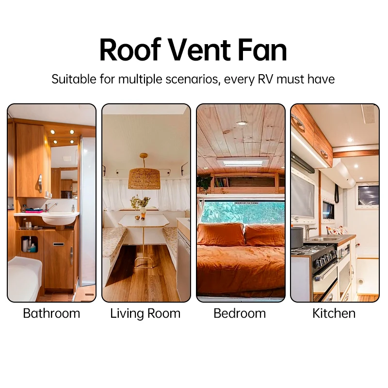 RV Solar Ventilation Fan Solar Powered Ceiling Vent with Fan