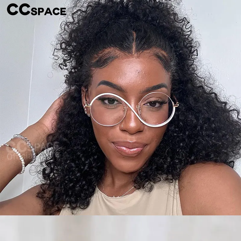 Eyeglasses Frames 54042 Round Half Frame Women Anti Blue Light Metal Optical Glasses Frames Fashion Computer Eyeglasses