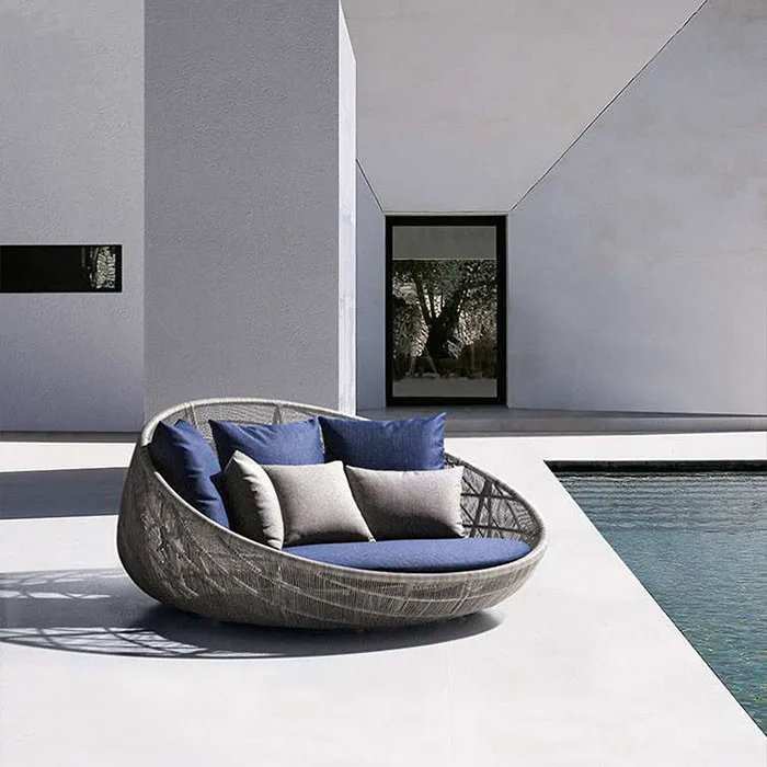 

Rattan chair garden outdoor villa hotel clubhouse bed