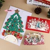 3D Santa Claus Christmas Decorative Card Festive Greeting Card for Parents Siblings Teachers Classmates