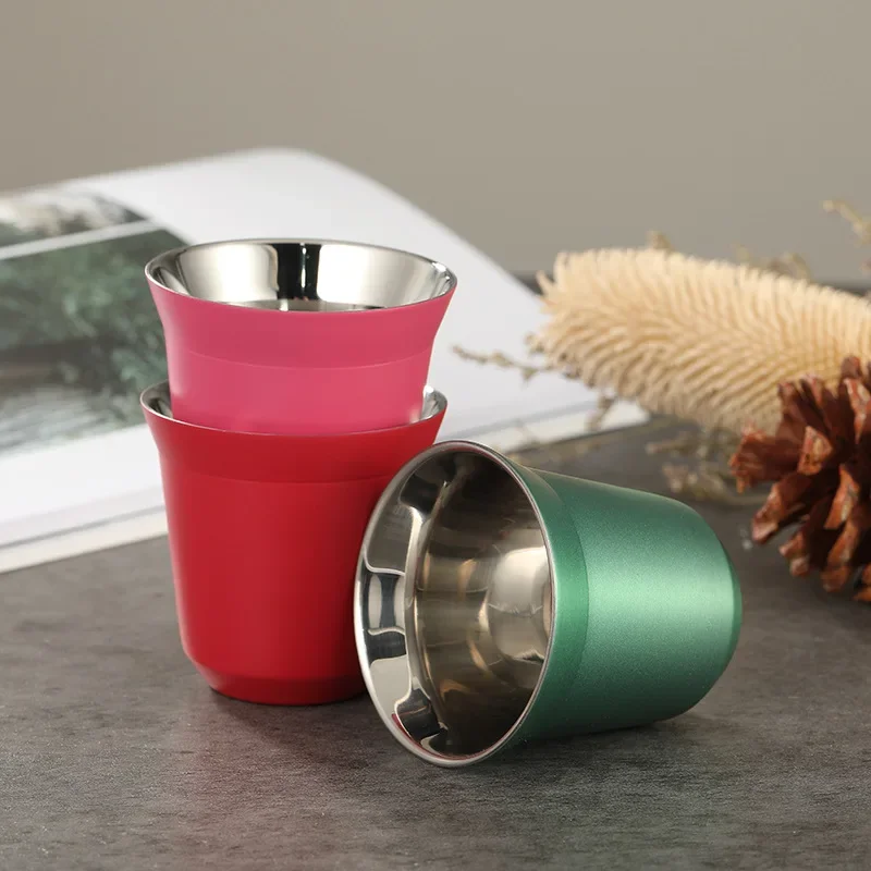 Premium 80ml Stainless Steel Double-Wall Insulated Mini Coffee Cup