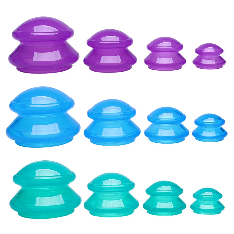 

Silicone Vacuum Cupping Massager for Back GuaSha Cup Body Suction Ventosas Anti-Cellulite Skin Lift Cupping Jars Slim 4pcs