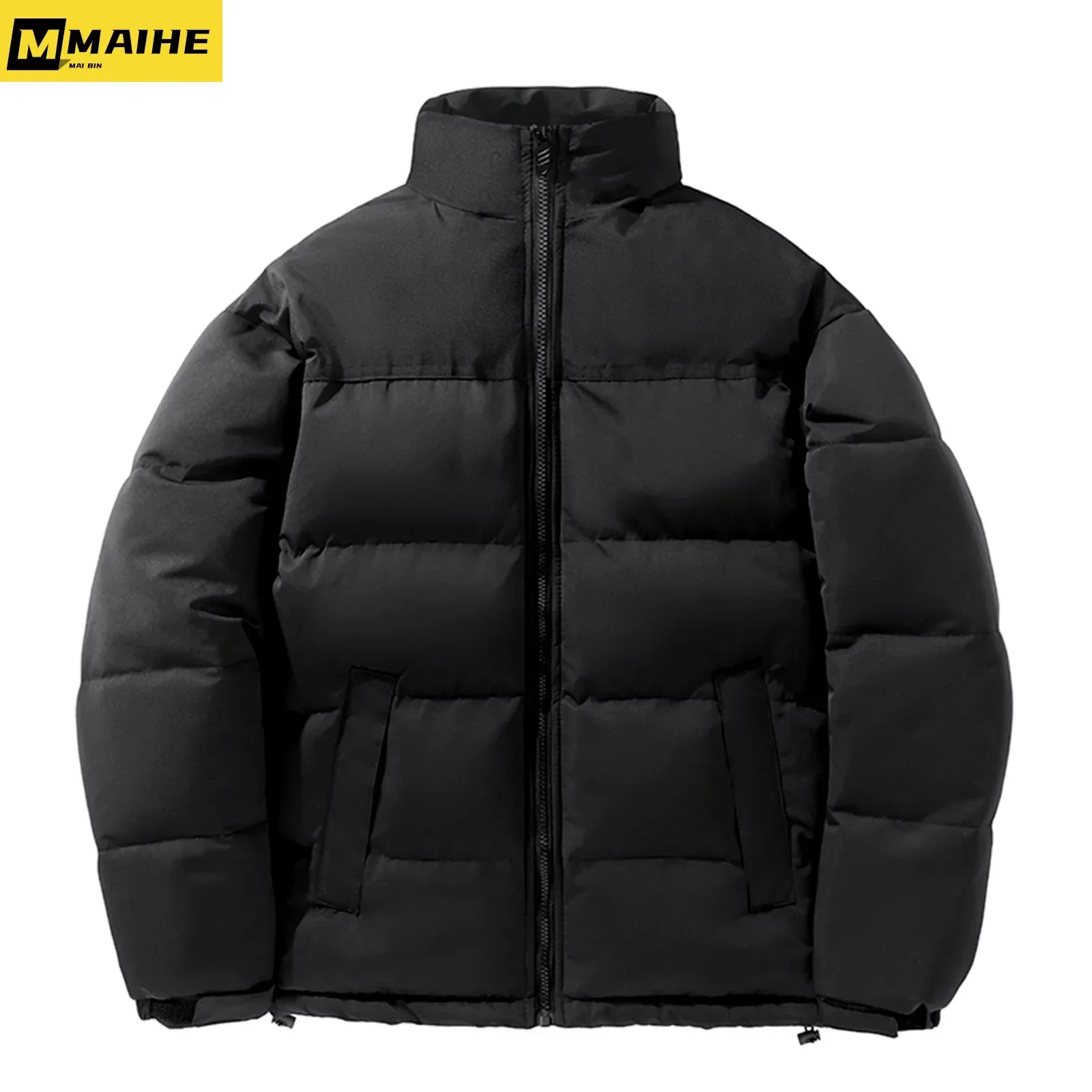 Winter Luxury Padded Jacket Men's Short Detachable Hat Windproof Warm Parkas Couples Outdoor Leisure Splicing Down Jacket Skiing