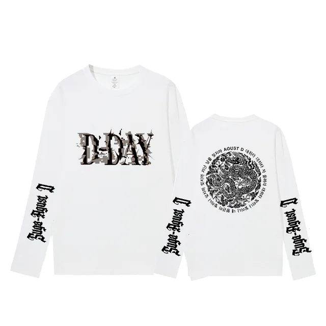 防弾少年団(BTS) - SUGA  Agust D D-DAY LONG SLEEVE T-SHRT BTS] Suga : Agust D : D-Day : Long Sleeve T-Shirt (White