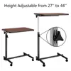 Medical Bed Tray Overbed Table Rolling Tray Bed Side Table for Laptop Eating US 4