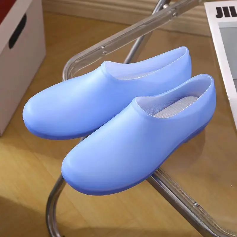Spring Autumn 2023 New Women's Rain Shoes Soft Sole Non Slip Low Top Slip-On Jelly Color Water Shoes Free Shipping Work Shoes