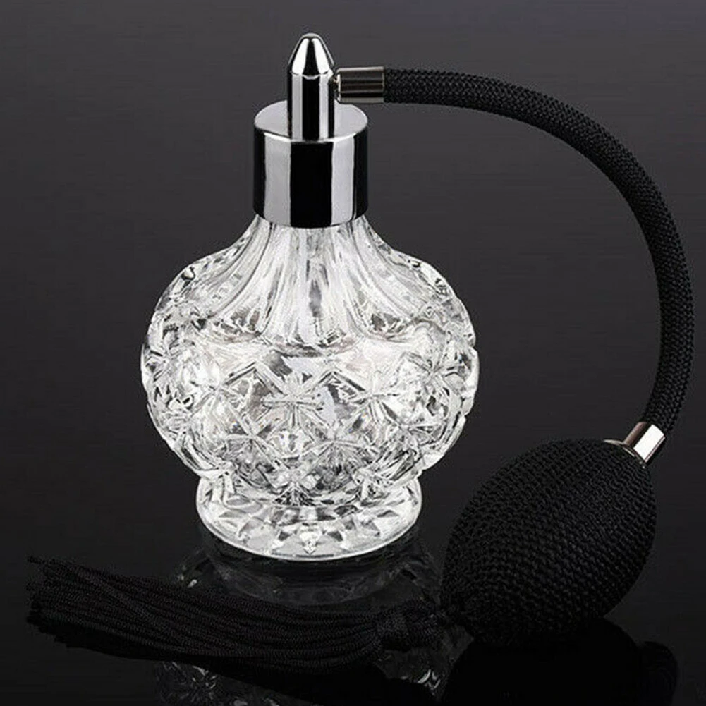 

10pcs Black Long Bulb Spray Atomizer 80ml Vintage Crystal Perfume Refillable Bottle Lady Gift Wholesale