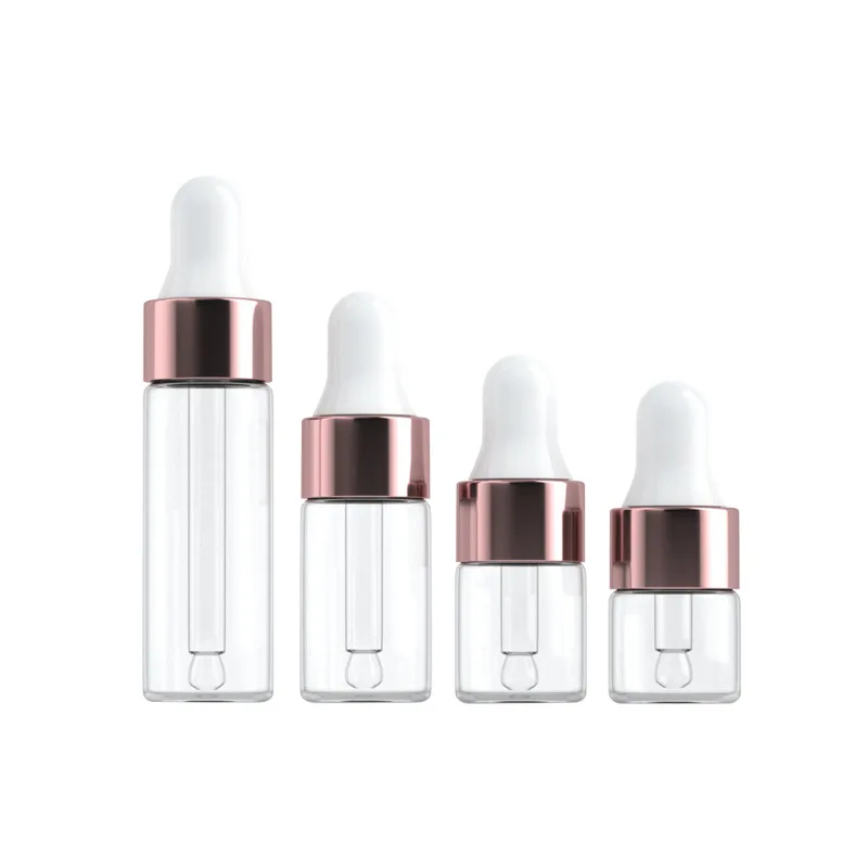 

50/100pcs/Lot 1ml 2ml 3ml 5ml Frosted Glass Dropper Bottles Empty Essential Oil Bottles Jars Vials with Pipettes Perfume Bottles