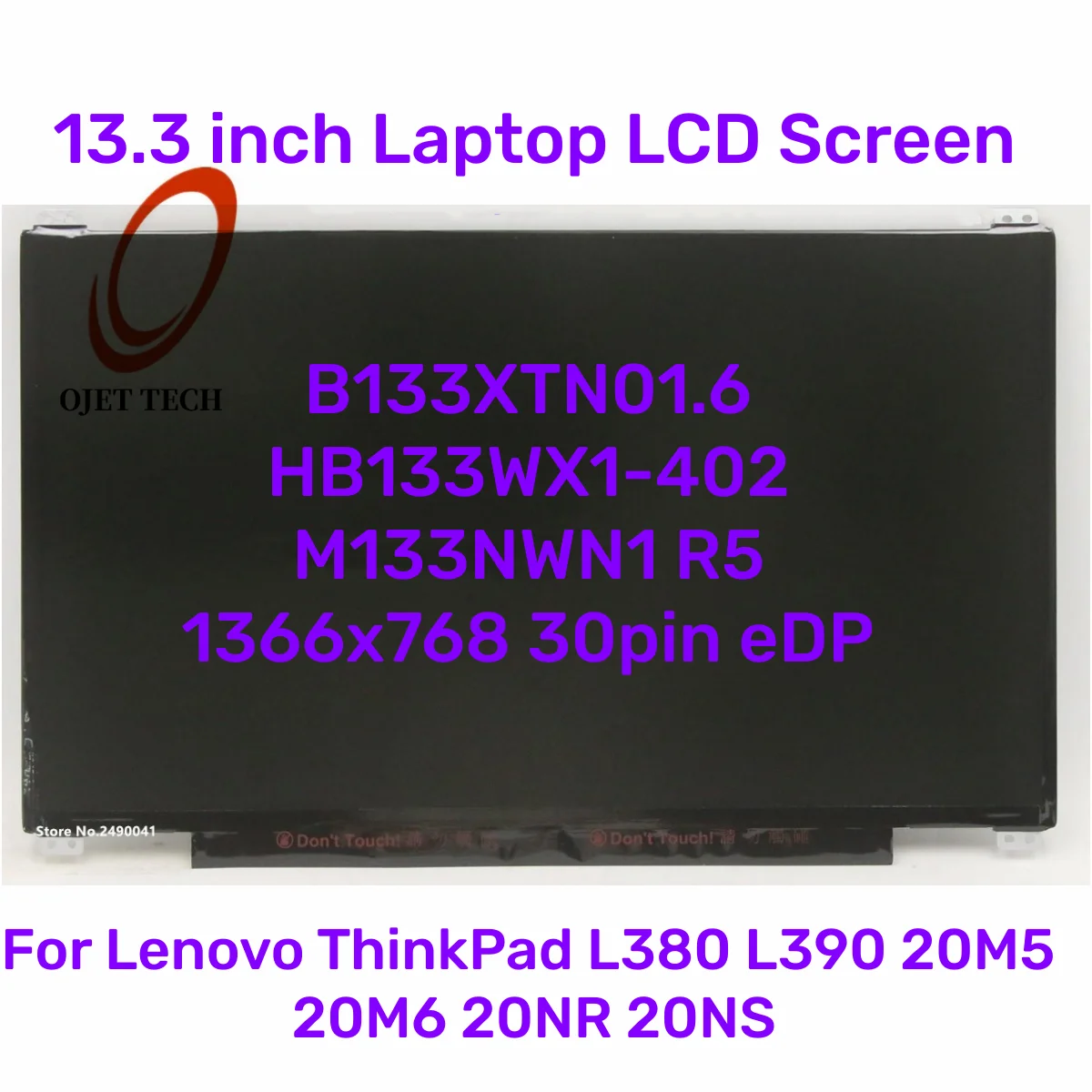 

13.3 Laptop LCD Screen B133XTN01.6 HB133WX1-402 M133NWN1 R5 For Lenovo ThinkPad L380 L390 20M5 20M6 20NR 20NS 1366x768 30pin eDP