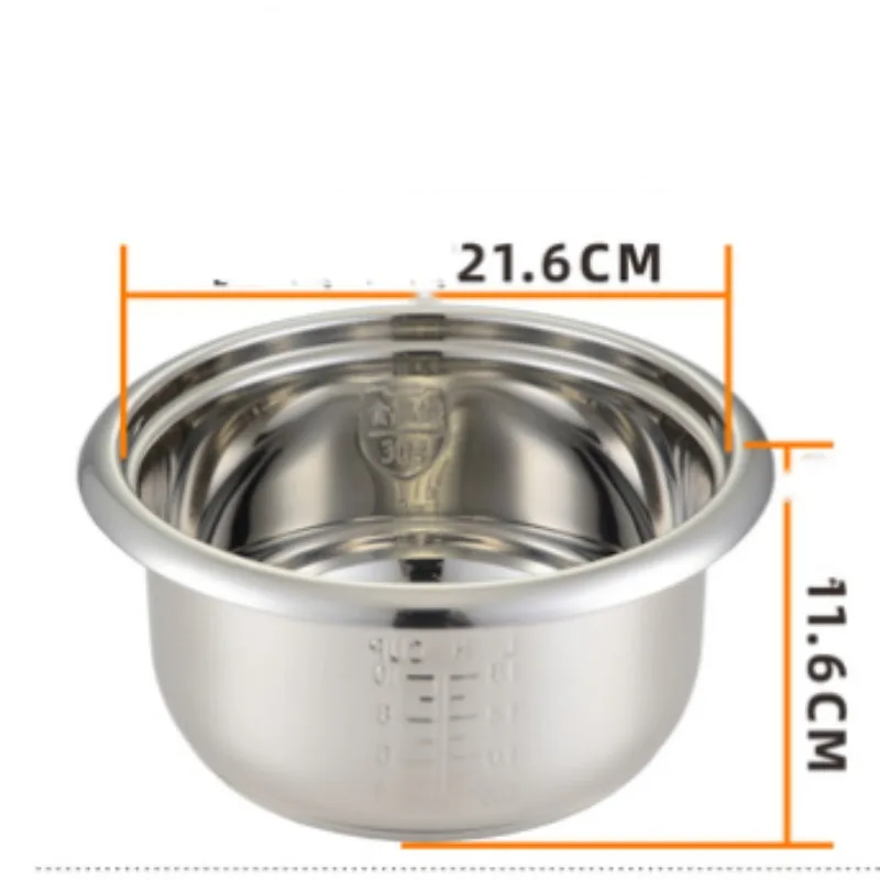 High Quality 3L 304 stainless steel rice cooker inner container Non