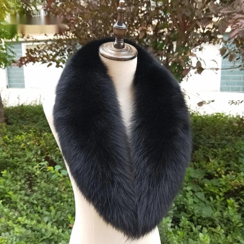 2021 Fox Fur Collar 100% High Quality Luxury Fur Scarf Women Men Collar Jackets Coat Hood Shawl Wraps Ladies Winter Warm Scarves