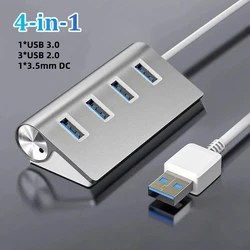 High-Speed Aluminum USB 3.0 Hub Docking Station with Multiple Ports (4 in 1)