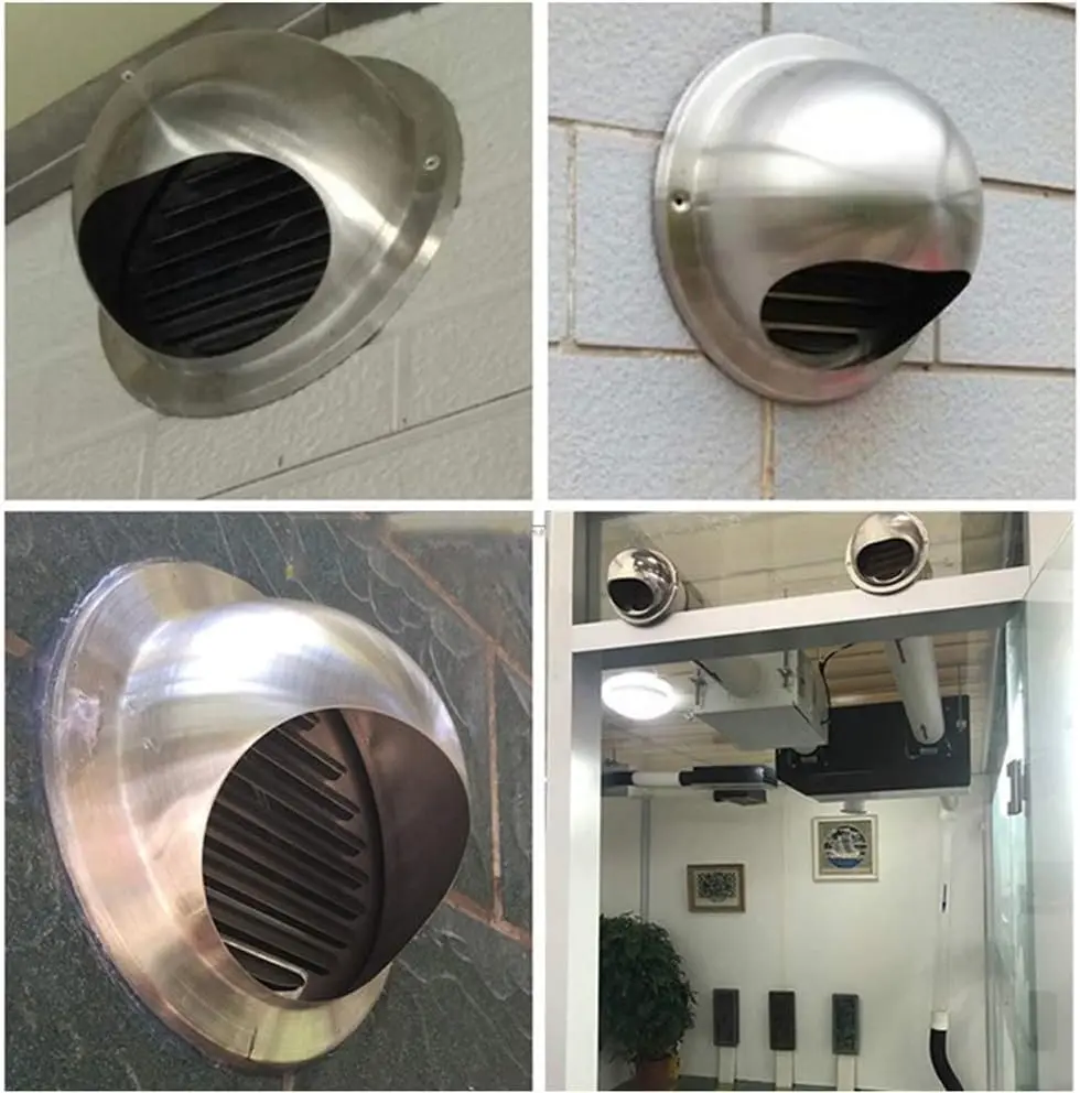 Stainless Steel Wall Ceiling Air Vent Ducting Ventilation Grilles 80/100/120mm Home Office Air Vent images - 6