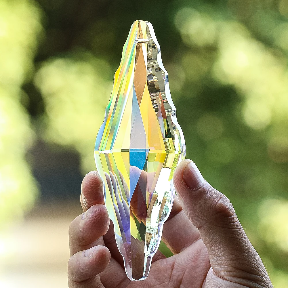 Double Pointed Prism Pendant Crystal Lucky Knot Rainbow Maker Suncatcher 120mm Living Room Chandelier Accessories