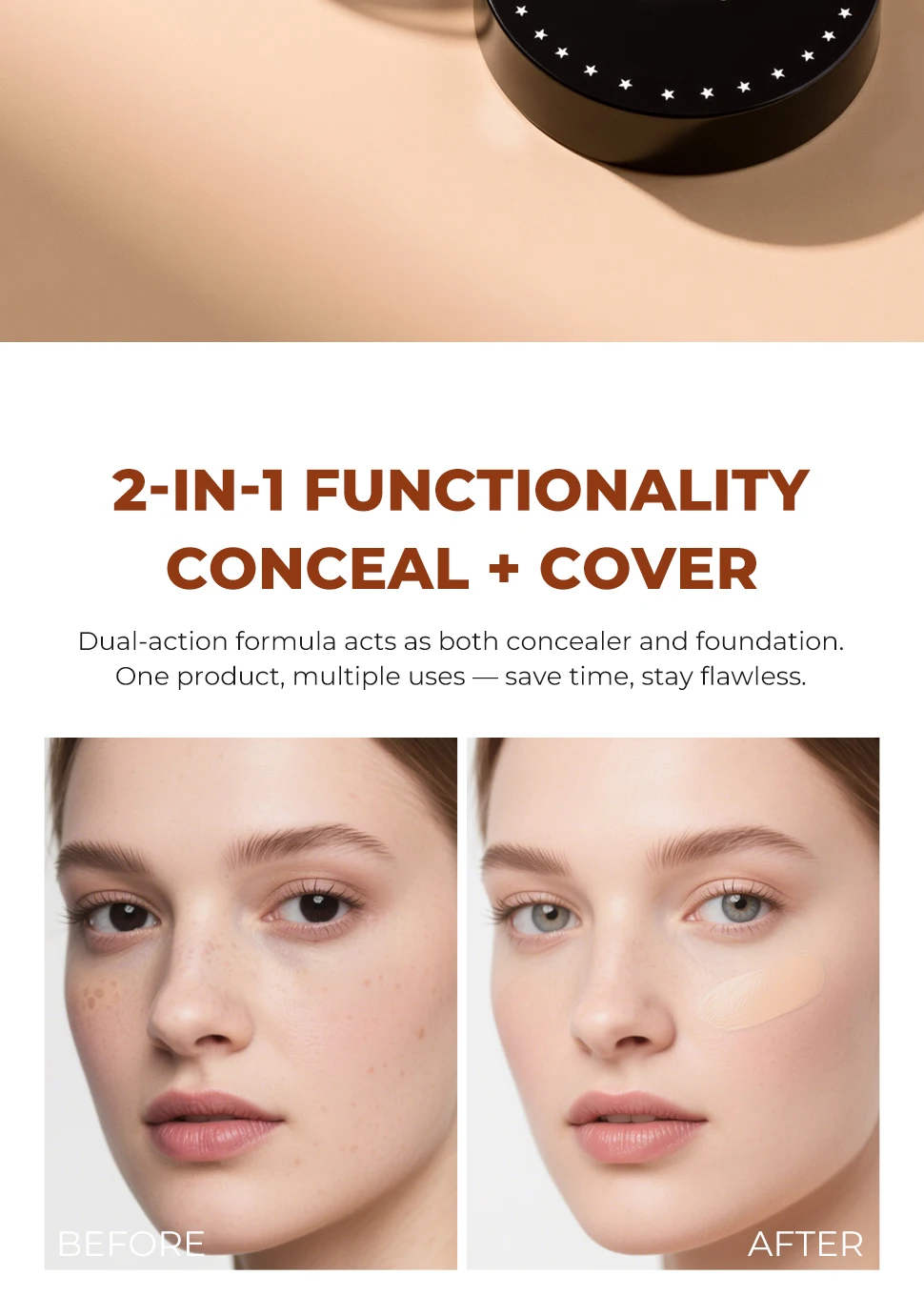 Description Picture 3 of itemFull Coverage Concealer Cover Anti Dark Circle Freckle Long-lasting Waterproof Foundation BB Cream for Face Makeup Base Cosmetic