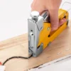 Deli 3 in 1 Nail Gun Set With Staples Remover Manual Adjustment Wood Upholstery Stapler Gun for Carpentry Tools Home DIY 6