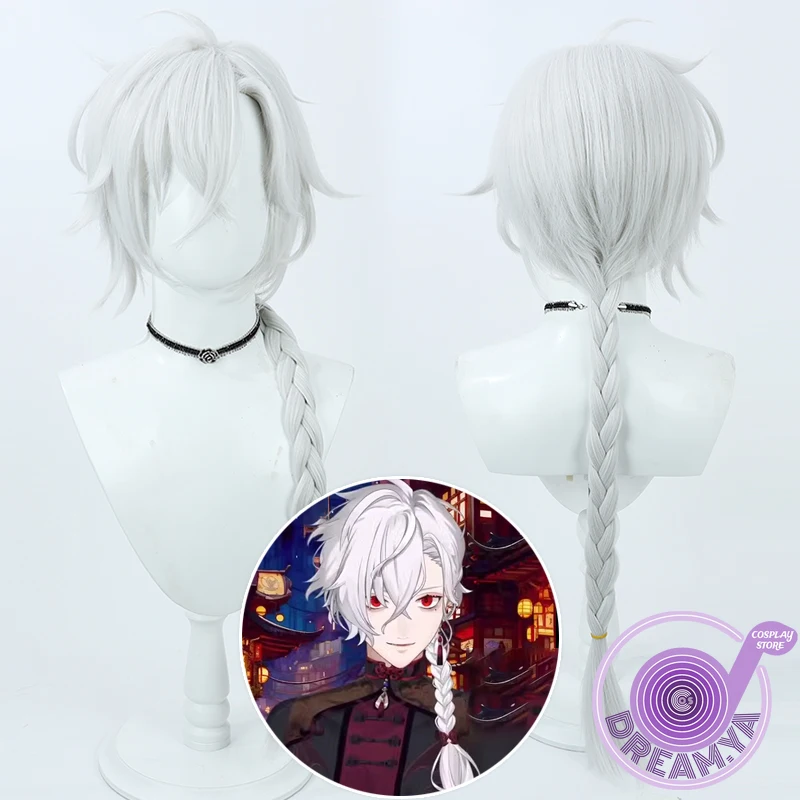

Парик для косплея Kuzuha Hololive Vtuber, серебристо-серый, 85 см, плетеные синтетические волосы, термостойкие, на Хэллоуин, для ролевых игр, искусственные волосы + шапочка для парика