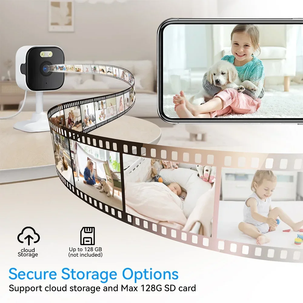 Mini 5MP WiFi IP Camera Indoor Wireless Color Night Home Security AI Human Detect CCTV Surveillance Block Camera O-KAM APP 6