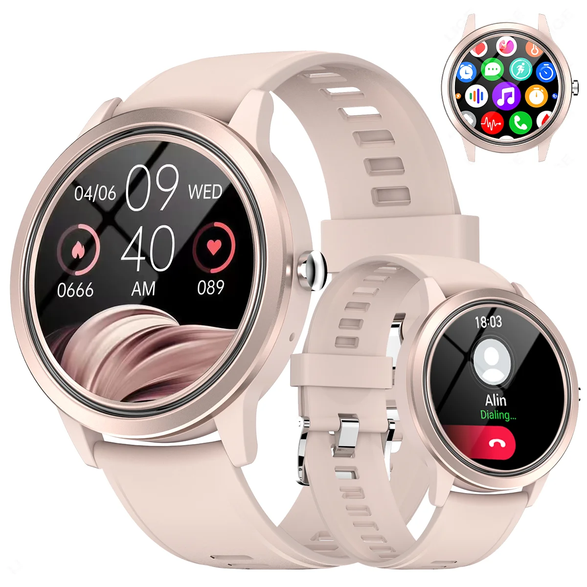 LIGE For Xiaomi Android Fashion Women Smart Watch 360*360 HD Screen Heart Rate Custom Dial Watch Bluetooth Call Smartwatches New 1