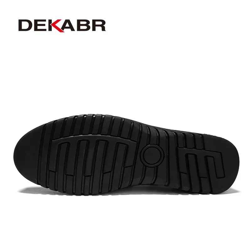 DEKABR Brand Men Genuine Leather Shoes Luxury Casual Shoes Soft Men Loafers Breathable Slip On Driving Men Shoes Plus Size 47 4