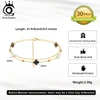 ORSA JEWELS Genuine 925 Sterling Silver Minimalist Five Clovers Charm Anklets Shell Layered Foot Chain Wedding Jewelry GMA02