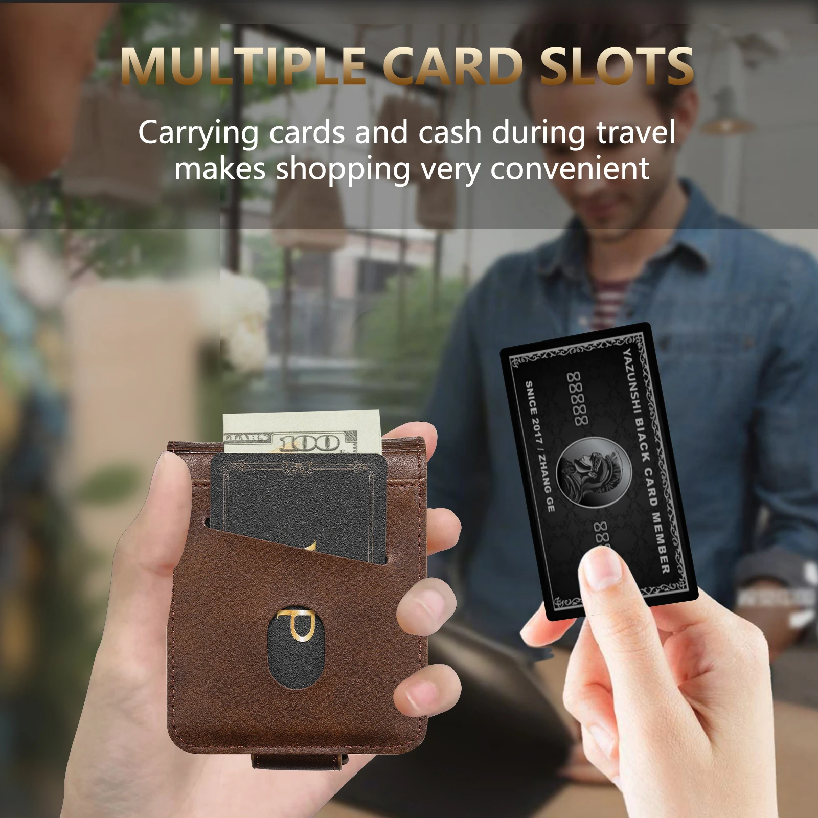 Luxurious Leather Card Slot Wallet Phone Case with Kickstand and Shockproof Back Cover