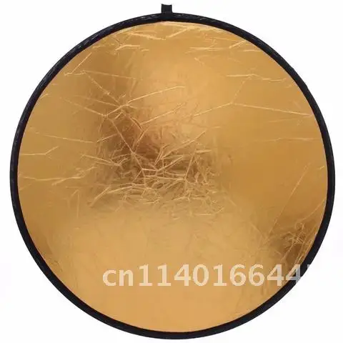 휴대용 멀티 접이식 디스크 라이트 리플렉터, 사진 스튜디오용, 2 인 1, 20 인치, 50cm, 골드 및 실버