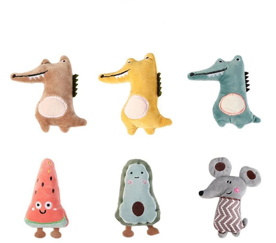 

Cute Kawaii Pets Dog Throw Toys Cartoon Animal Shaped Small Medium Dogs Squeaker Chew Training Toy Children Gift