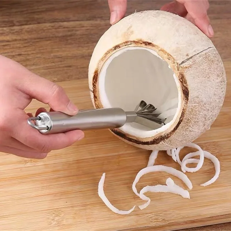 Creative Stainless Steel Shredded Coconut Knife Household Coconut Grater Fish Scale Planed Meat Scraper Kitchen Supplies