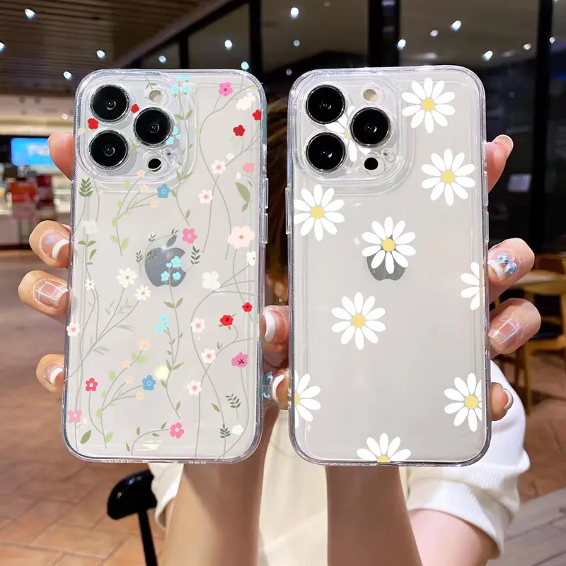 Daisy Flower Clear Silicone Phone Case Cover