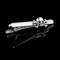Punk Mens Cross Bone Skull Head Shaped Design Cufflinks&Tie Clip Set Formal Party Business Tuxedo Shirts Jewelry Accessories 4