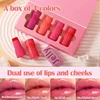 4pcs Set Jelly Cheek Blush Tint 3-in-1 Transparent Moisturized Blusher Facial Contour Rouge Lip Stick Long Lasting Rouge Makeup 1