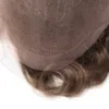 Topunique Full Swiss Lace 100% Light to Medium Light Men Toupee Capillary Prothesis Hair Replacement System Hair Piece For Men 6