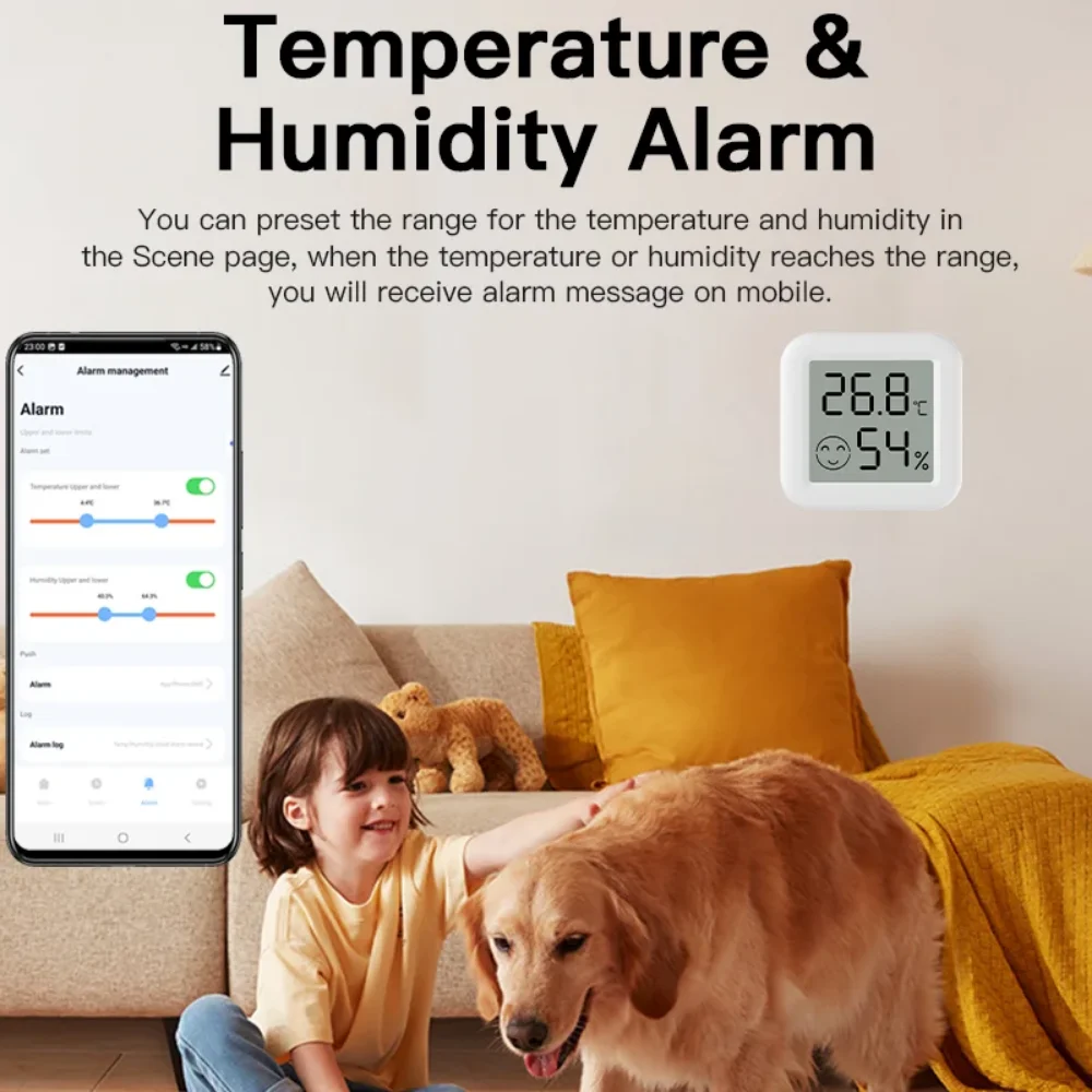 Tuya Zigbee 3.0 Temperature Humidity Sensor APP Remote Control Thermometer for Smart Home with Yandex Alexa