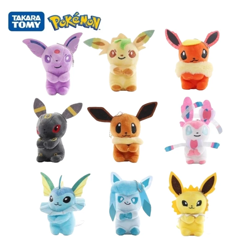 Покемон Eeveelution плюшевая кукла для ключей подвесная игрушка Leafeon Sylveon Flareon Umbreon Vaporeon